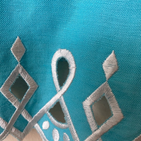 SOLD NWT Bob Mackie Jacket and Top 2X Linen Blend Embroidered Cut Out - Picture 4 of 4